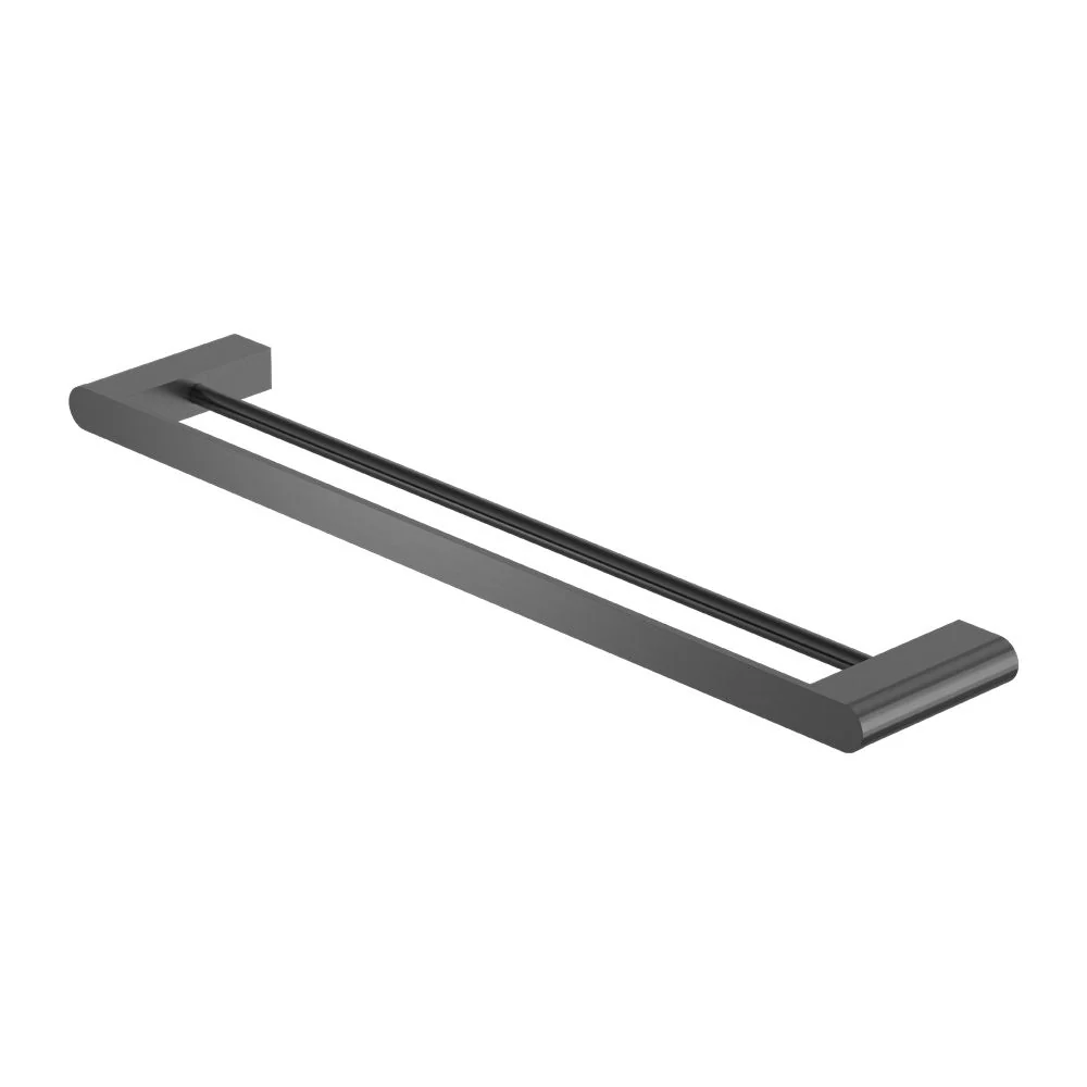 Nero Bianca Double Towel Rail - Gun Metal