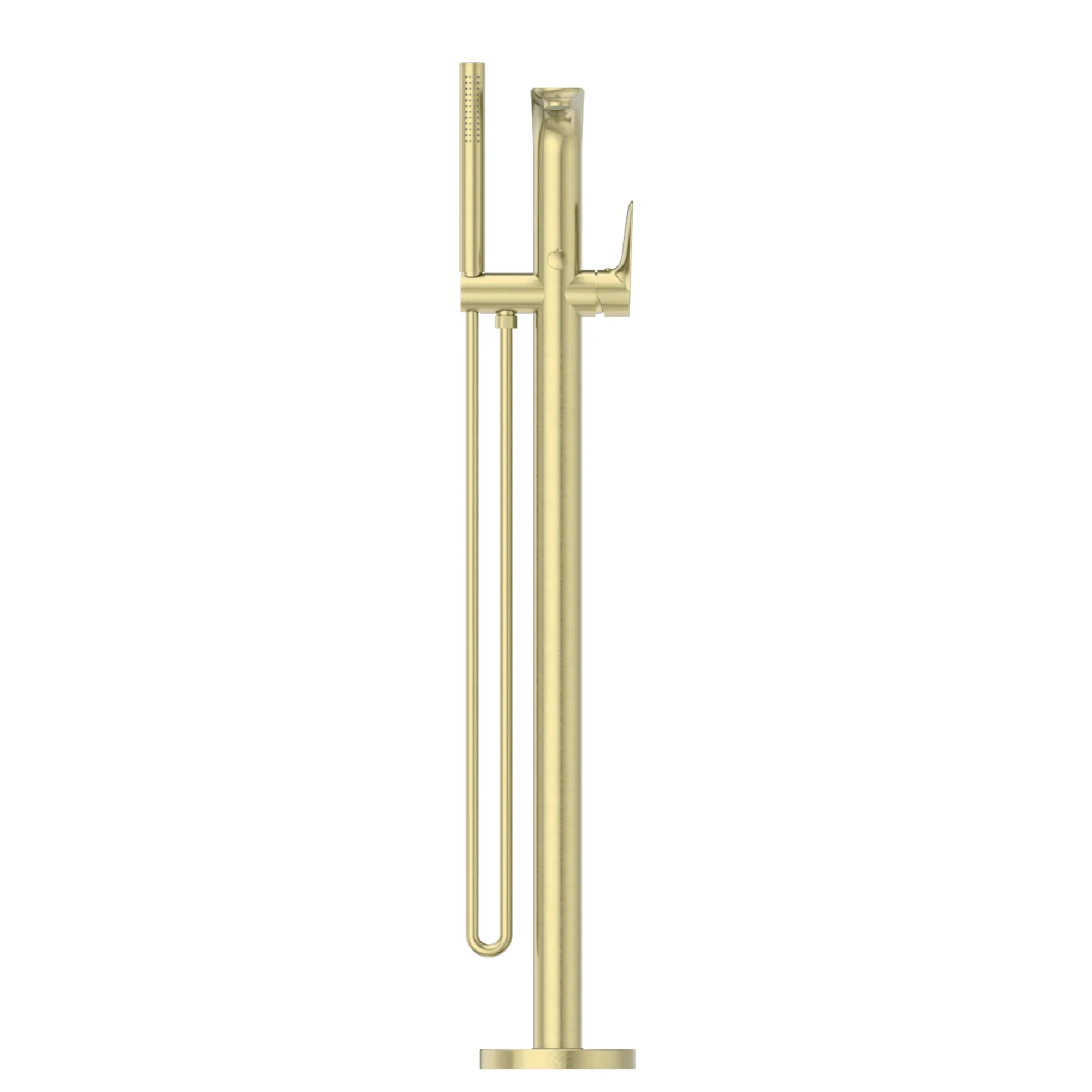 Nero Bianca Freestanding Bath Mixer With Hand Shower - Brushed Gold - Image 3