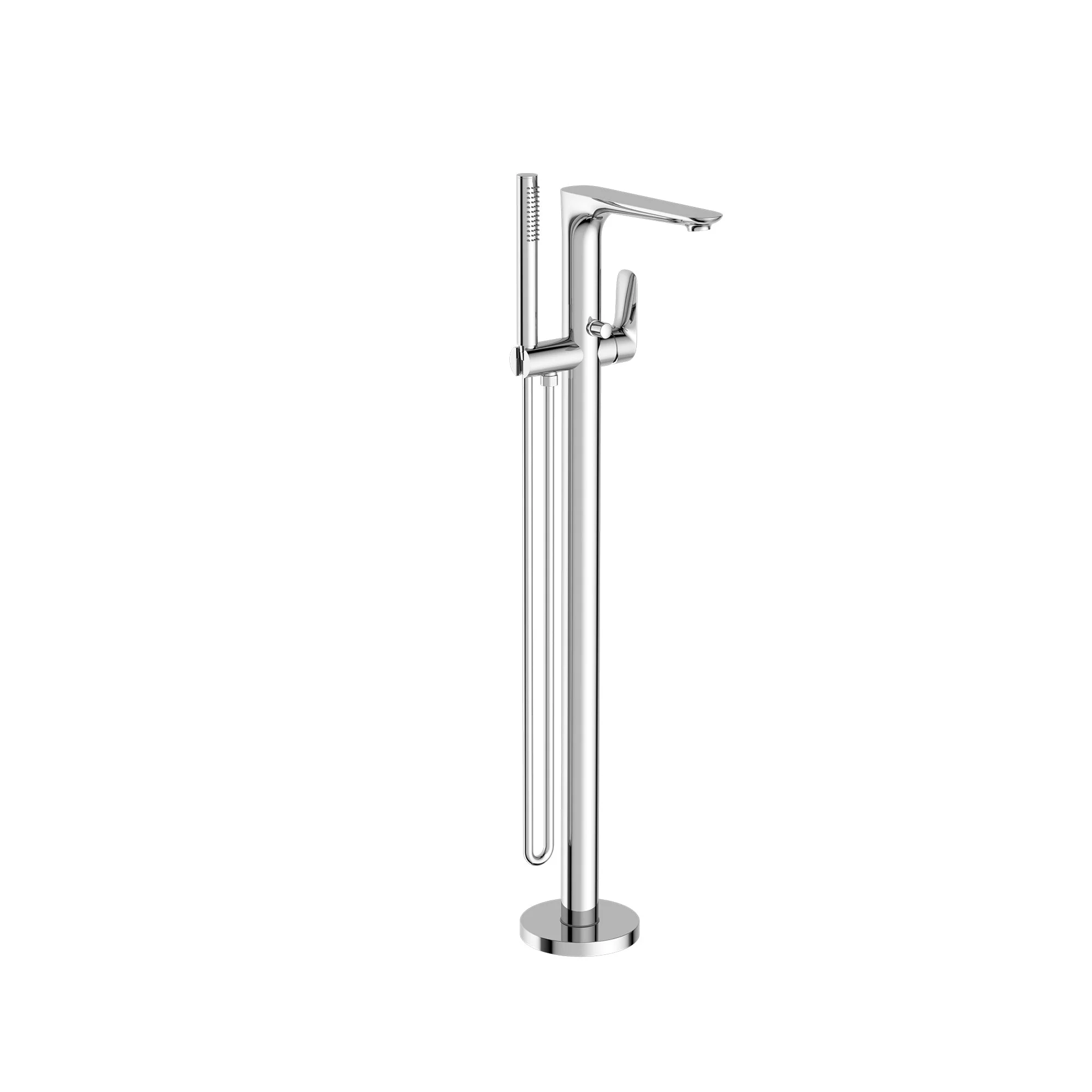 Nero Bianca Freestanding Bath Mixer With Hand Shower - Chrome