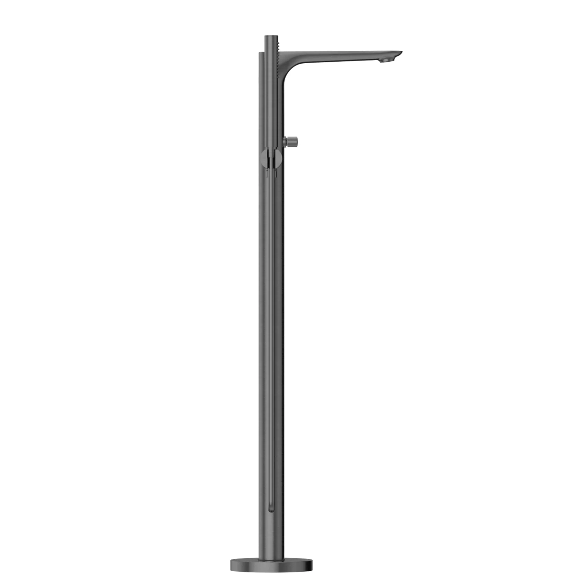 Nero Bianca Freestanding Bath Mixer With Hand Shower - Gun Metal - Image 2
