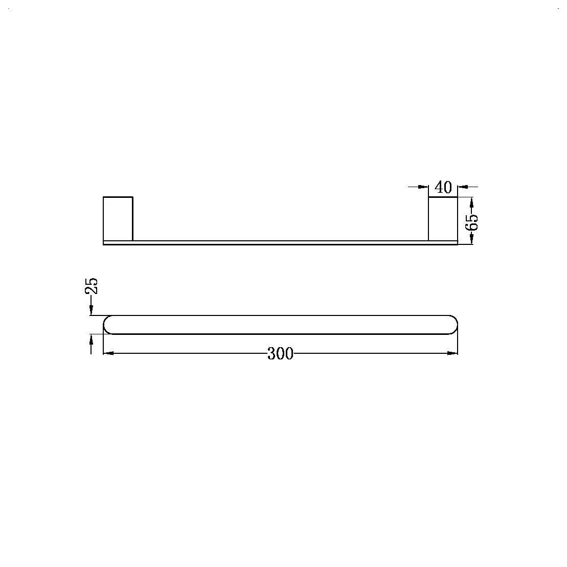 Nero Bianca Hand Towel Rail - Black Matte - Image 4