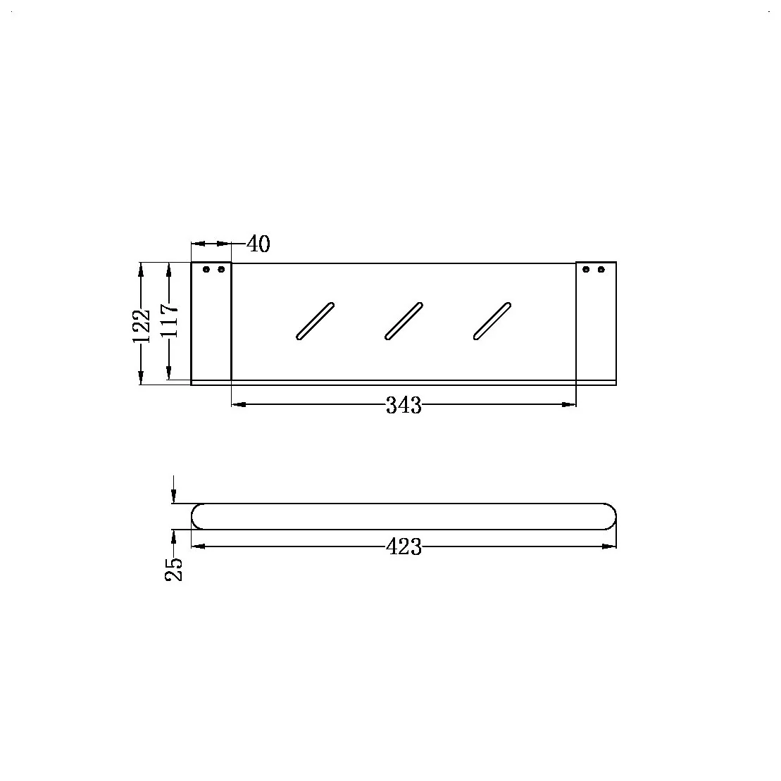 Nero Bianca Metal Shower Shelf - Chrome - Image 4