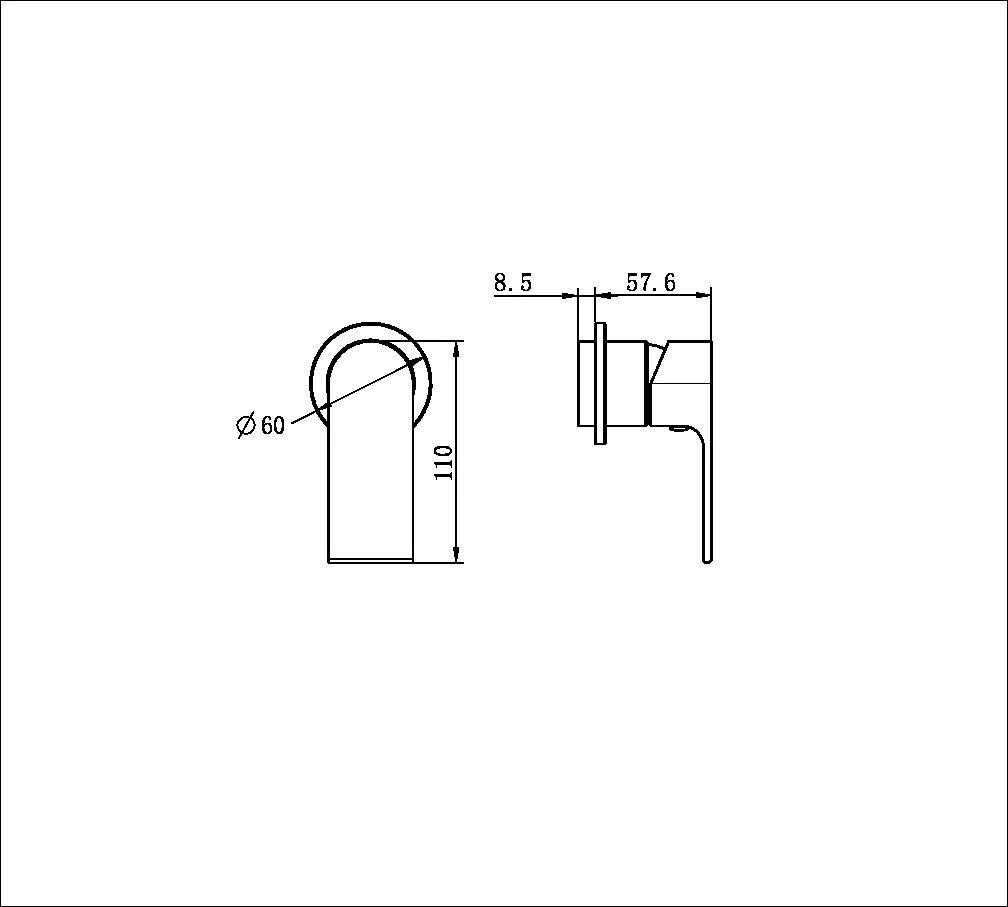 Nero Bianca Shower Mixer 60mm Plate (Trim Kit Only) - Brushed Nickel - Image 2