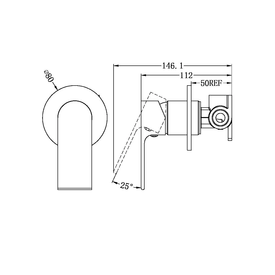 Nero Bianca Shower Mixer 80mm Plate - Black Matte - Image 4