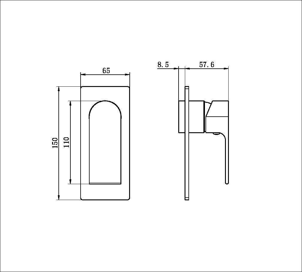 Nero Bianca Shower Mixer (Trim Kit Only) - Black Matte - Image 2