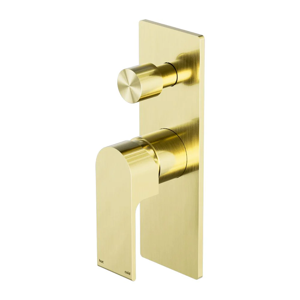 Nero Bianca Shower Mixer With Diverter - Brushed Gold