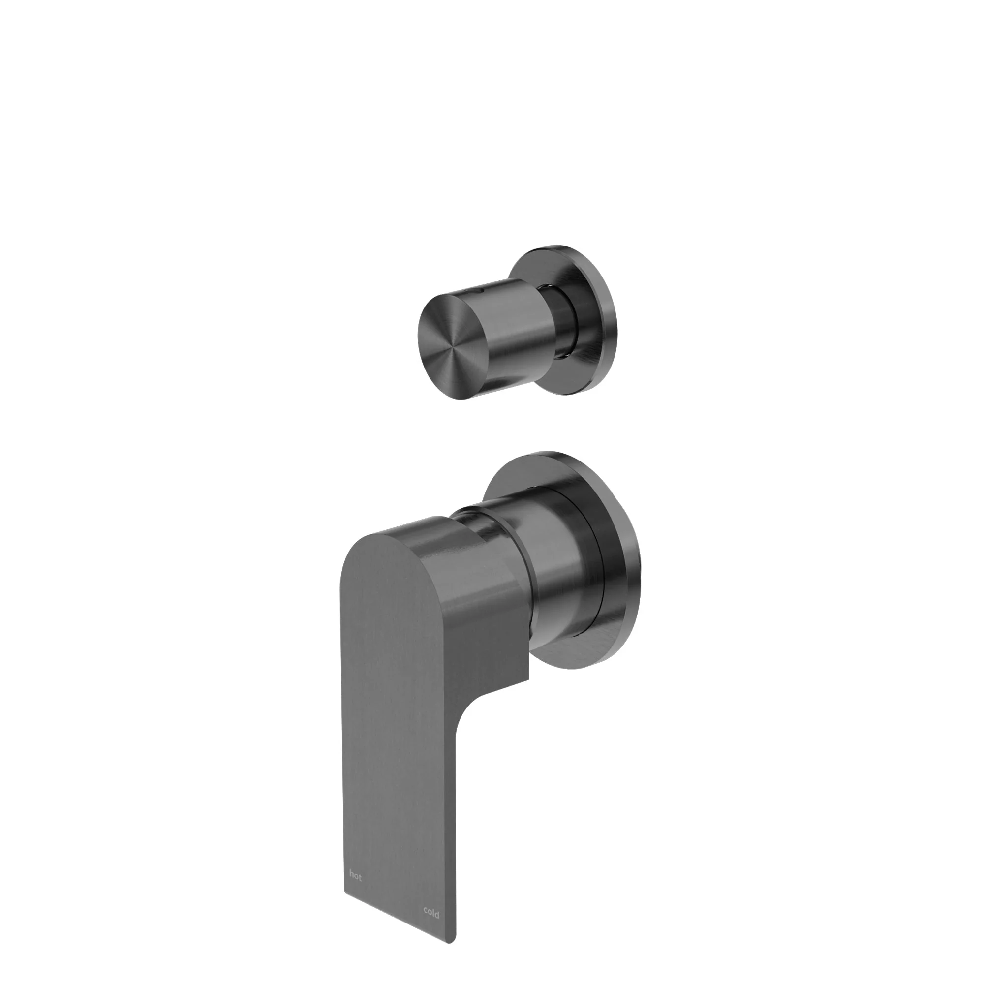 Nero Bianca Shower Mixer With Diverter Separate Back Plate - Gun Metal