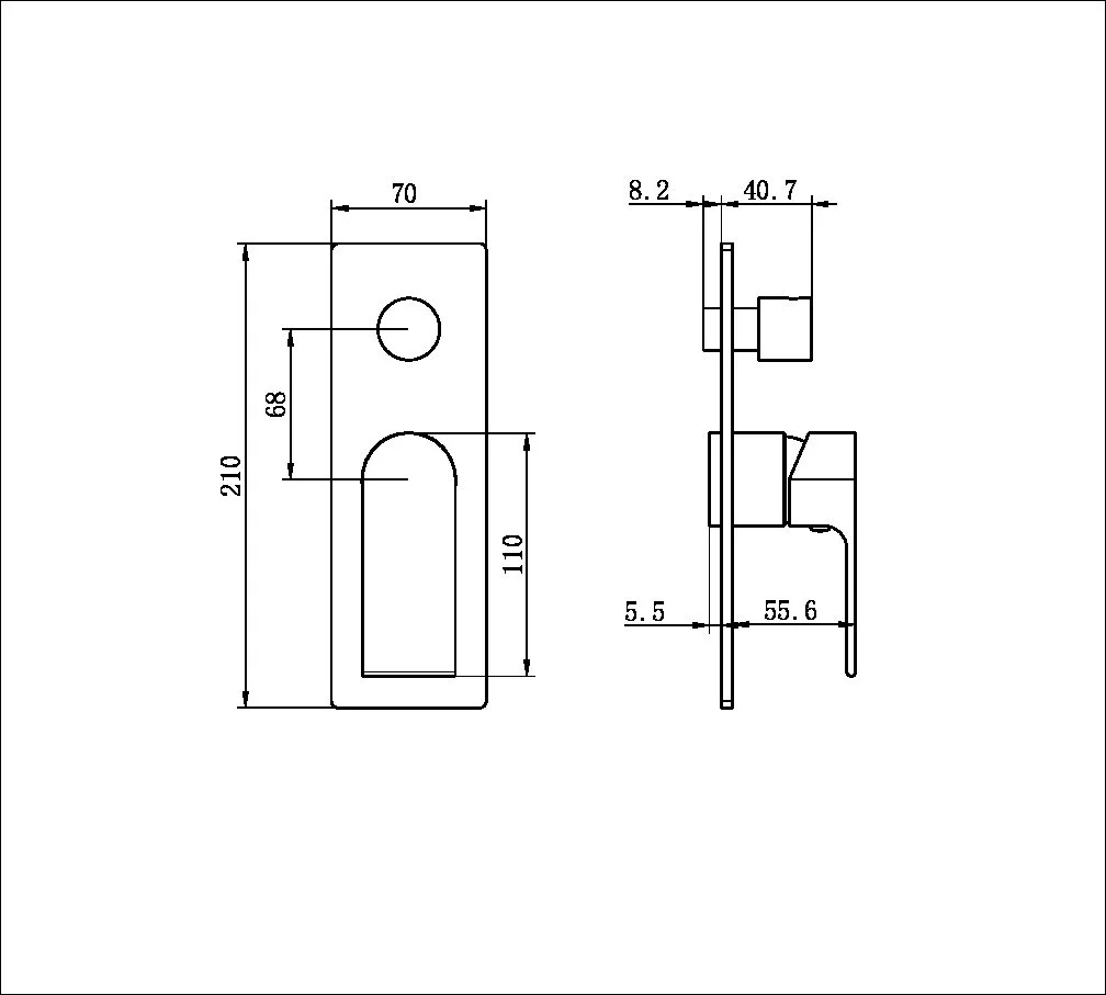 Nero Bianca Shower Mixer With Diverter (Trim Kit Only) - Brushed Gold - Image 2