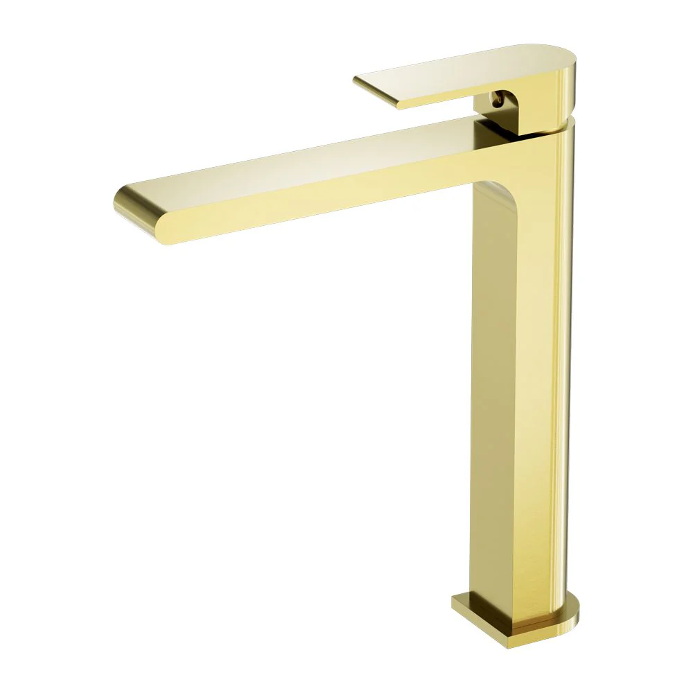 Nero Bianca Tall Basin Mixer - Brushed Gold