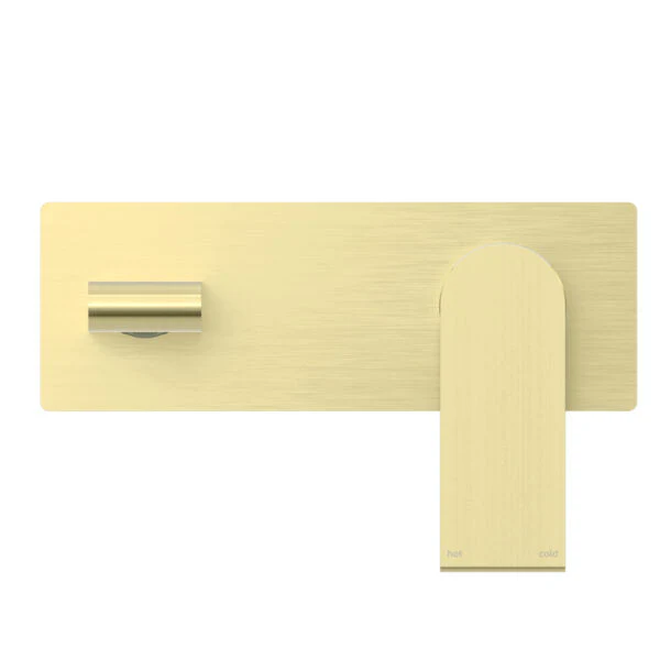 Nero Bianca Wall Basin/Bath Mixer - Brushed Gold - Image 2