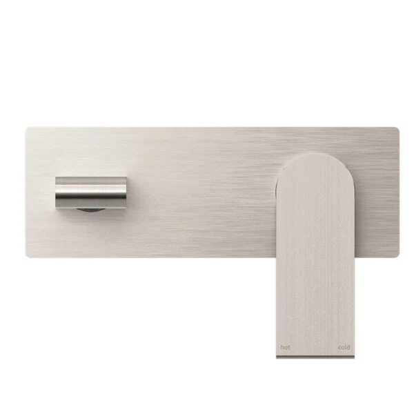 Nero Bianca Wall Basin/Bath Mixer - Brushed Nickel - Image 2
