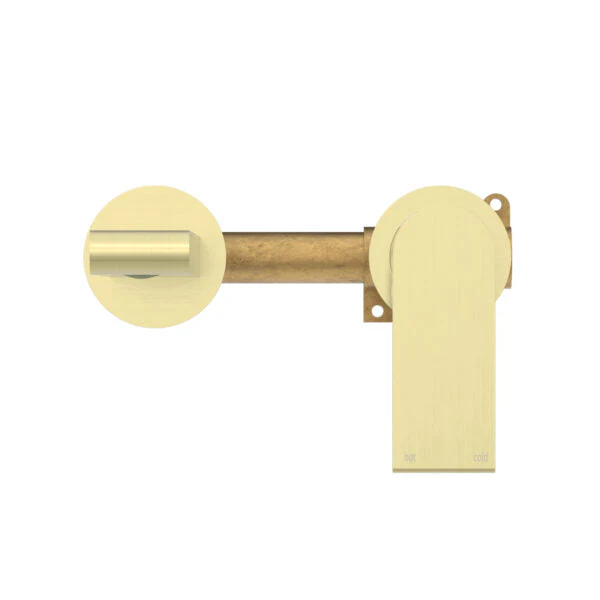 Nero Bianca Wall Basin/Bath Mixer Separate Back Plate - Brushed Gold - Image 2