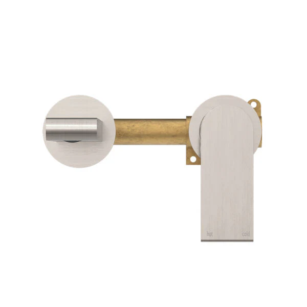 Nero Bianca Wall Basin/Bath Mixer Separate Back Plate - Brushed Nickel - Image 2