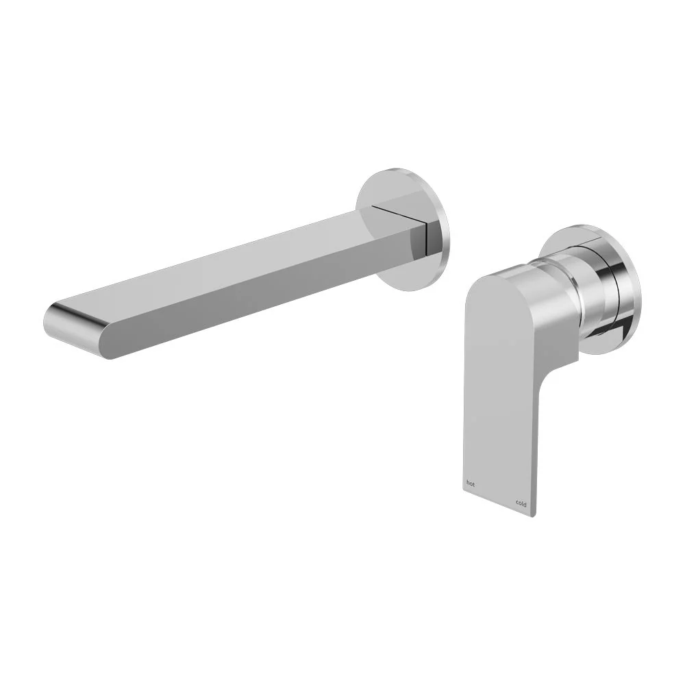 Nero Bianca Wall Basin/Bath Mixer Separate Back Plate - Chrome