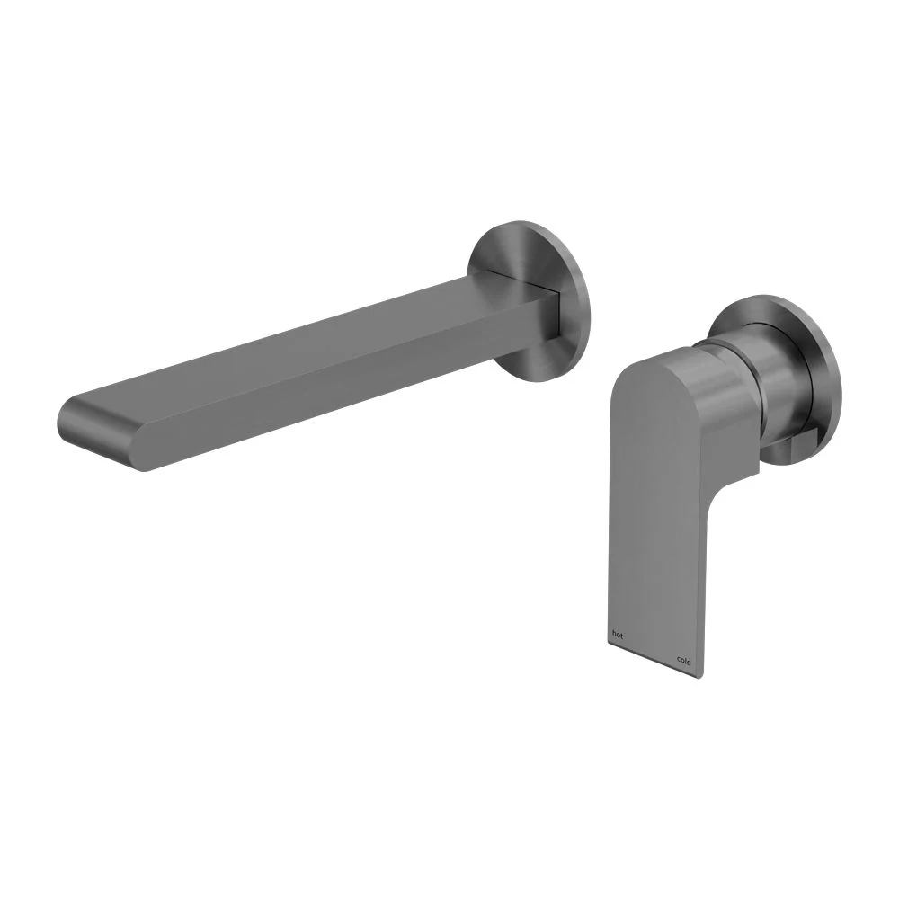 Nero Bianca Wall Basin/Bath Mixer Separate Back Plate - Gun Metal