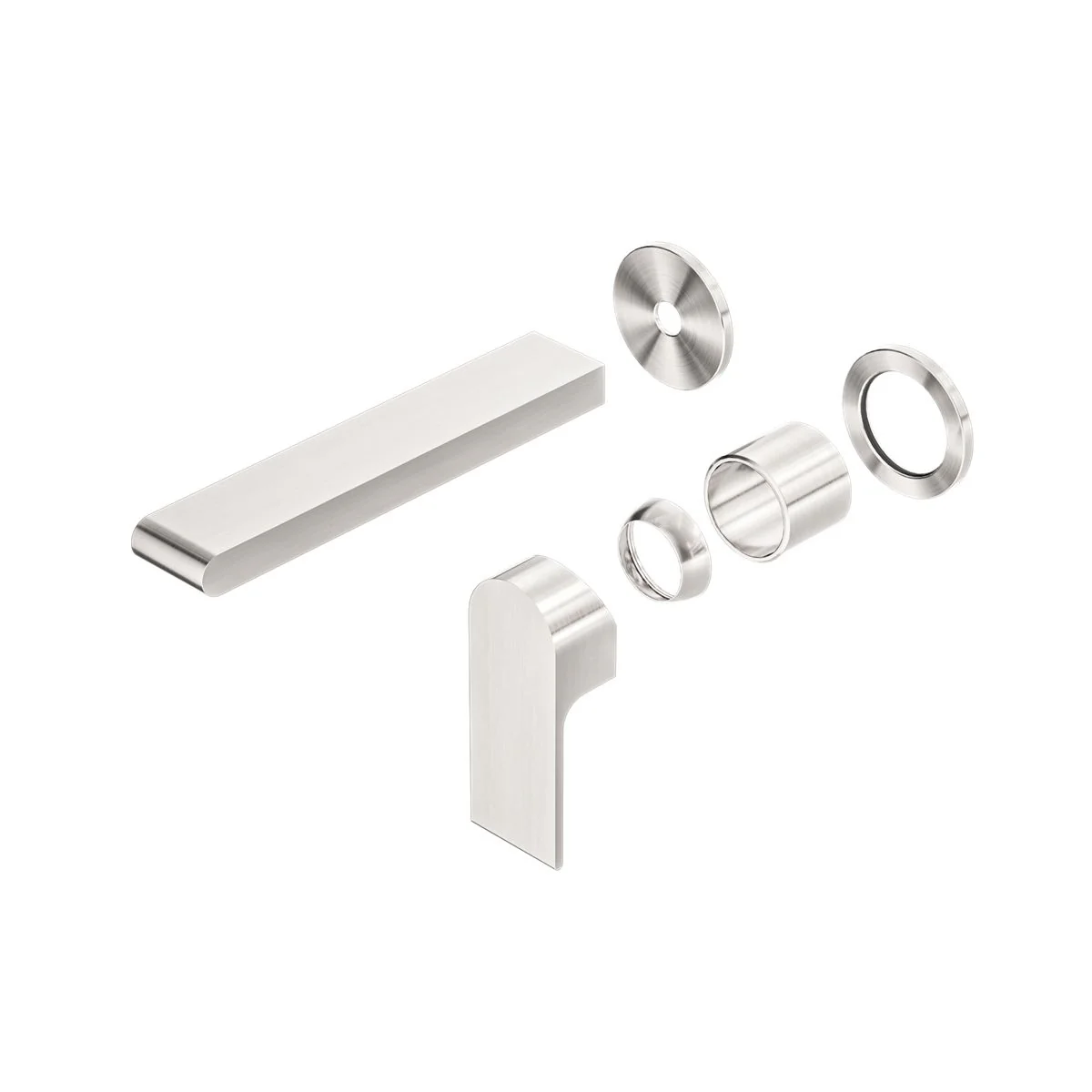 Nero Bianca Wall Basin/Bath Mixer Separate Back Plate (Trim Kit Only) - Brushed Nickel