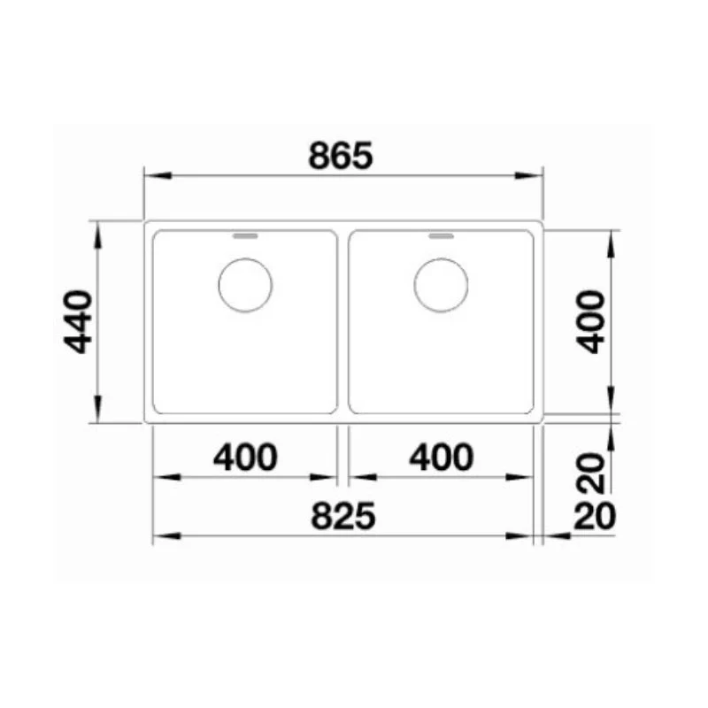 Blanco ANDANO 400/400-IF Double Bowl Inset/Flushmount Sink - Image 2