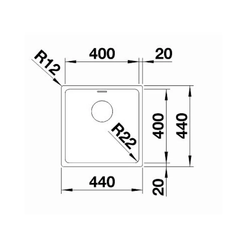 Blanco ANDANO 400-IF Single Bowl Inset/Flushmount Sink - Image 2