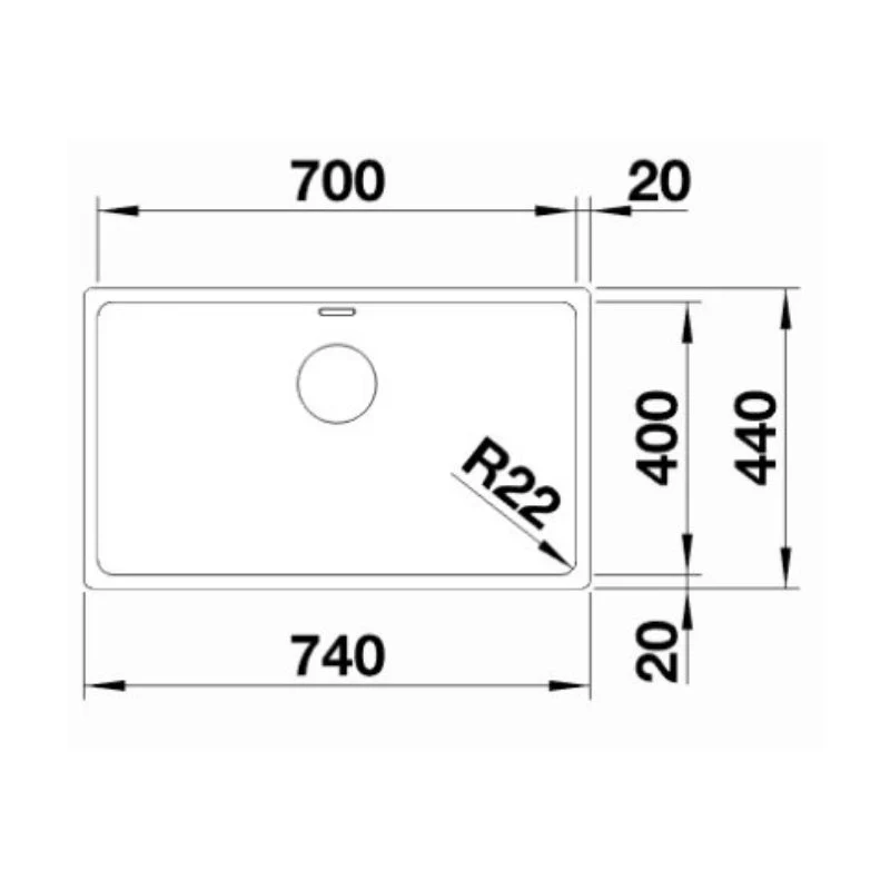 Blanco ANDANO 700-IF Single Bowl Inset/Flushmount Sink - Image 2