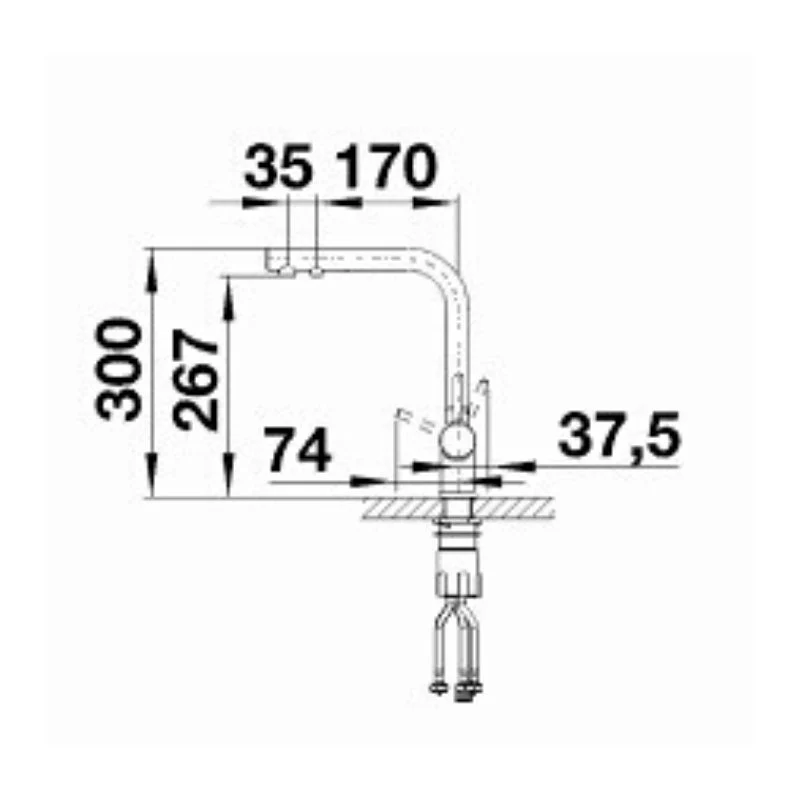 Blanco FONTAS II 3 in 1 Filter High Arch Mixer Tap - Brushed Chrome - Image 2