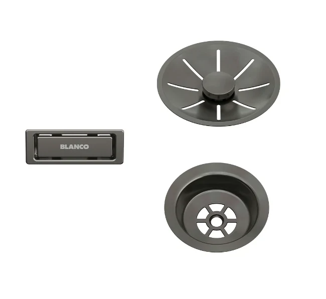 Blanco Strainer System Satin Dark Steel Edition for Single Bowl Sinks
