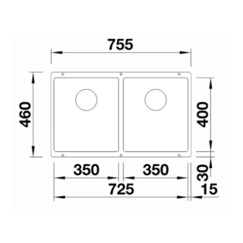 Blanco SUBLINE 350/350-U Double Bowl Undermount Sink - Rock Grey - Image 2