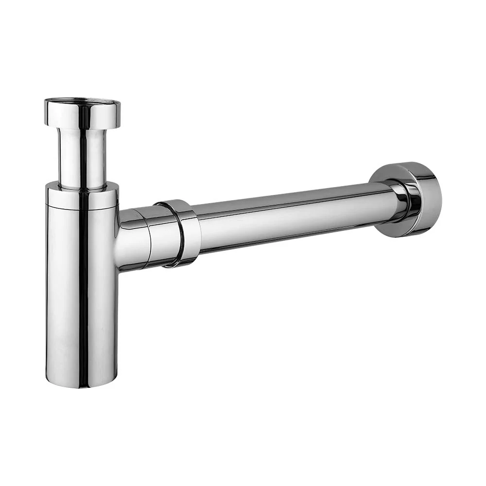 Mixx Brass Bottle Trap Round - Chrome
