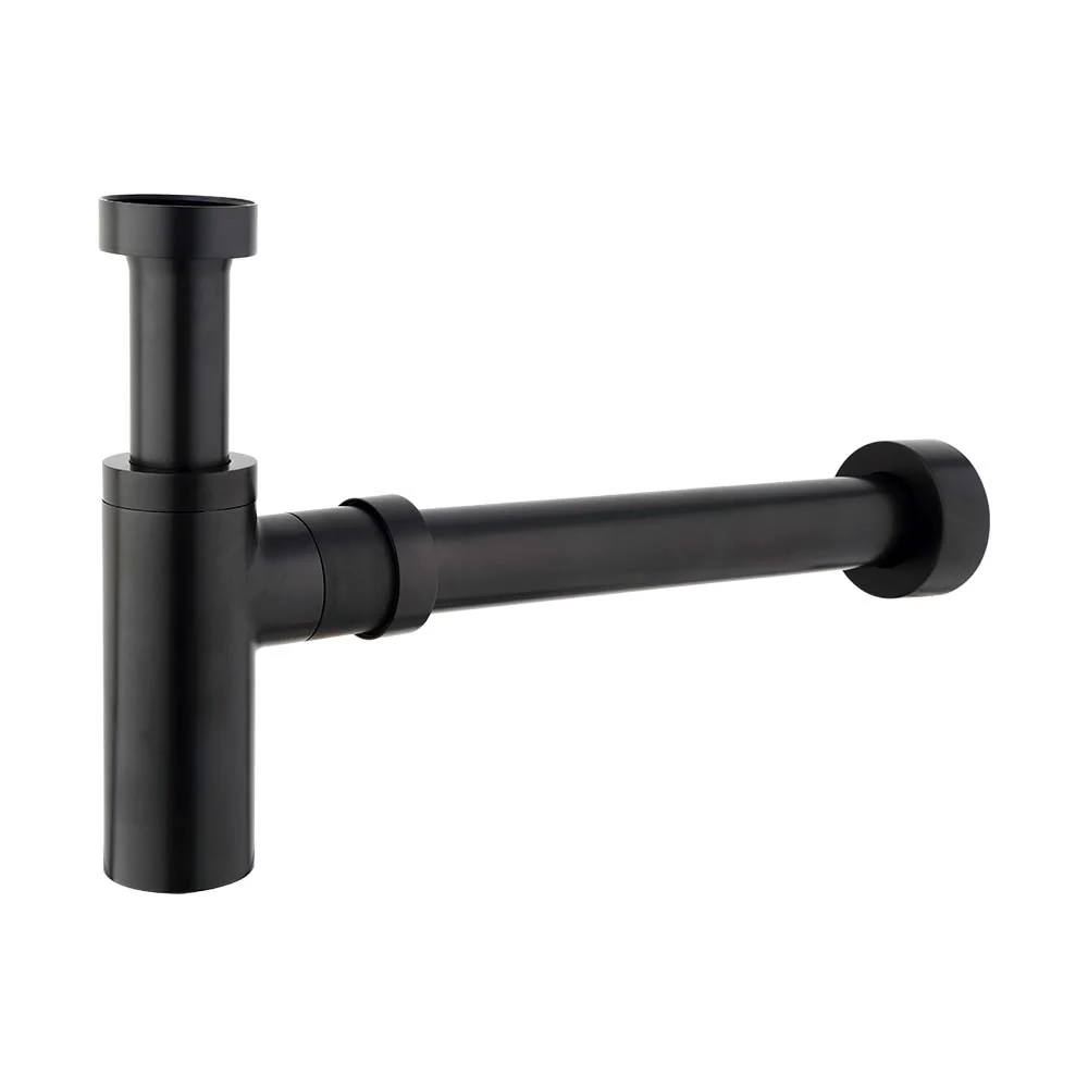 Mixx Brass Bottle Trap Round - Matt Black