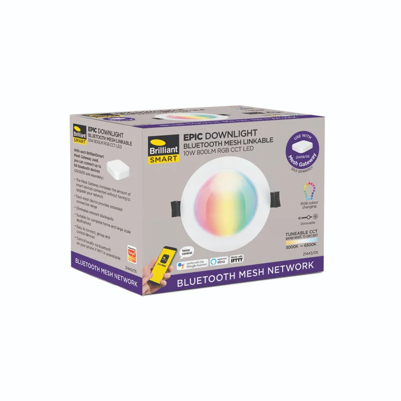 Brilliant Epic Smart Bluetooth Mesh RGB & CCT LED Downlight - Image 5