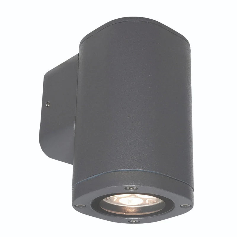 Brilliant Glenelg LED Fixed Exterior Wall Light - Charcoal