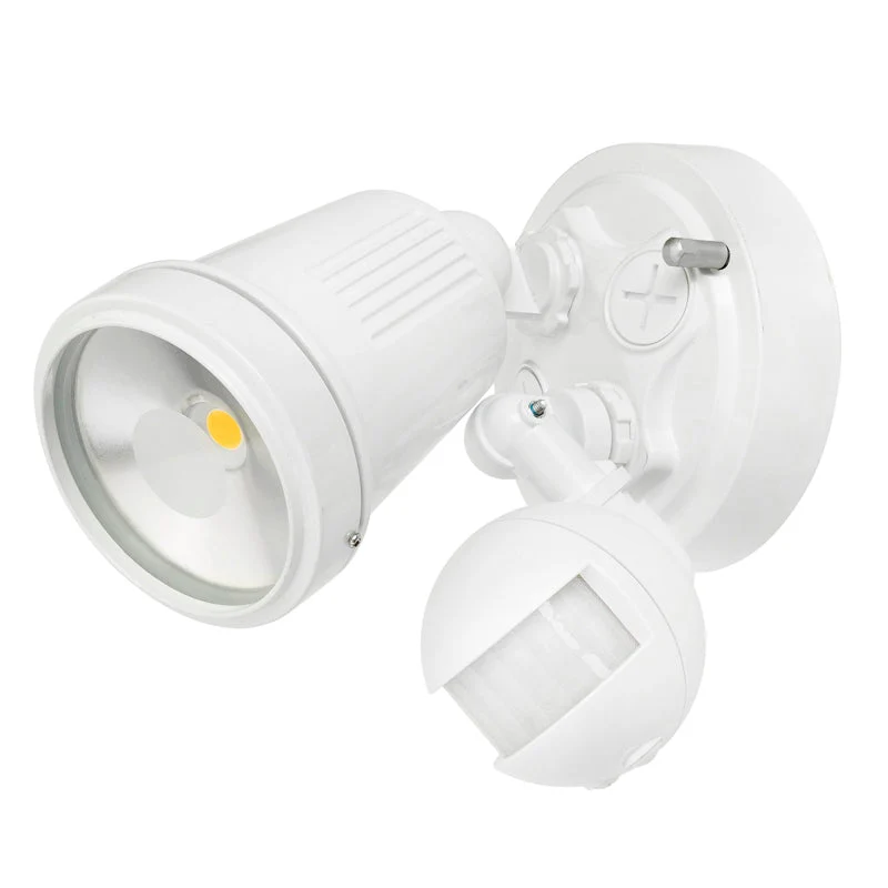 Brilliant Hunter-III LED 1 Light Floodlight with Sensor - White