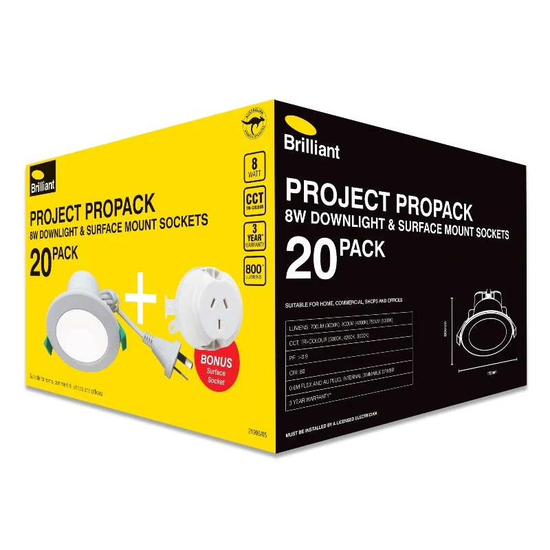 Brilliant Project Propack CCT Downlight & Socket (20-Pack) - Image 3
