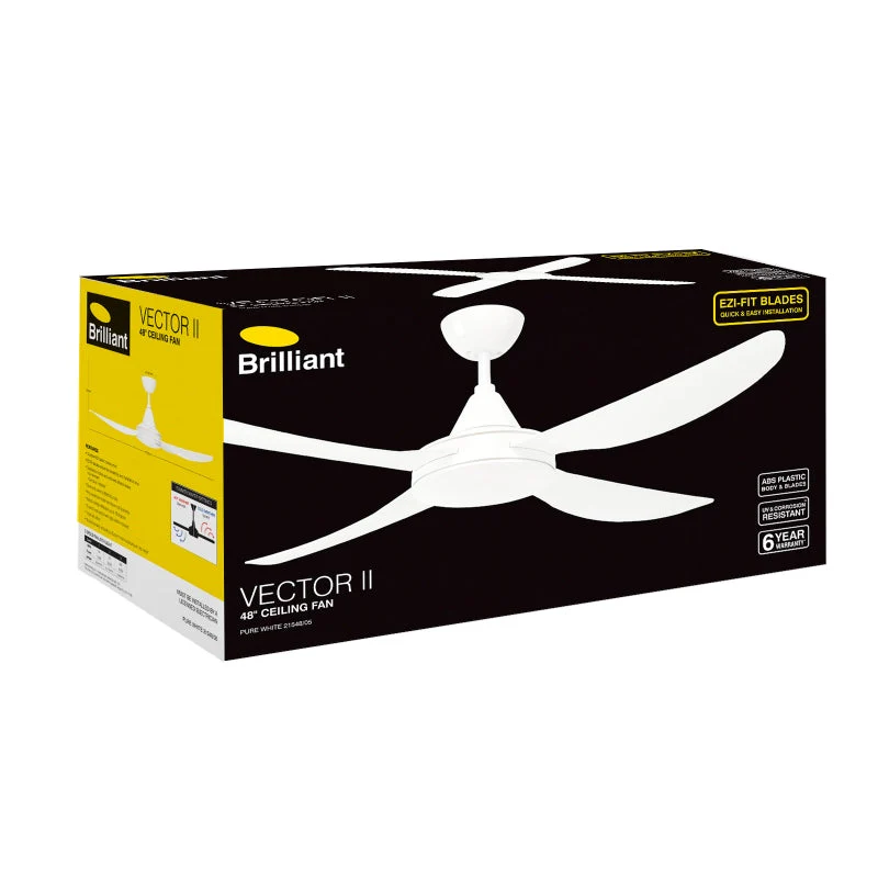Brilliant Vector-II 52in. AC Ceiling Fan with Ezi-Fit Blades - Pure White - Image 5