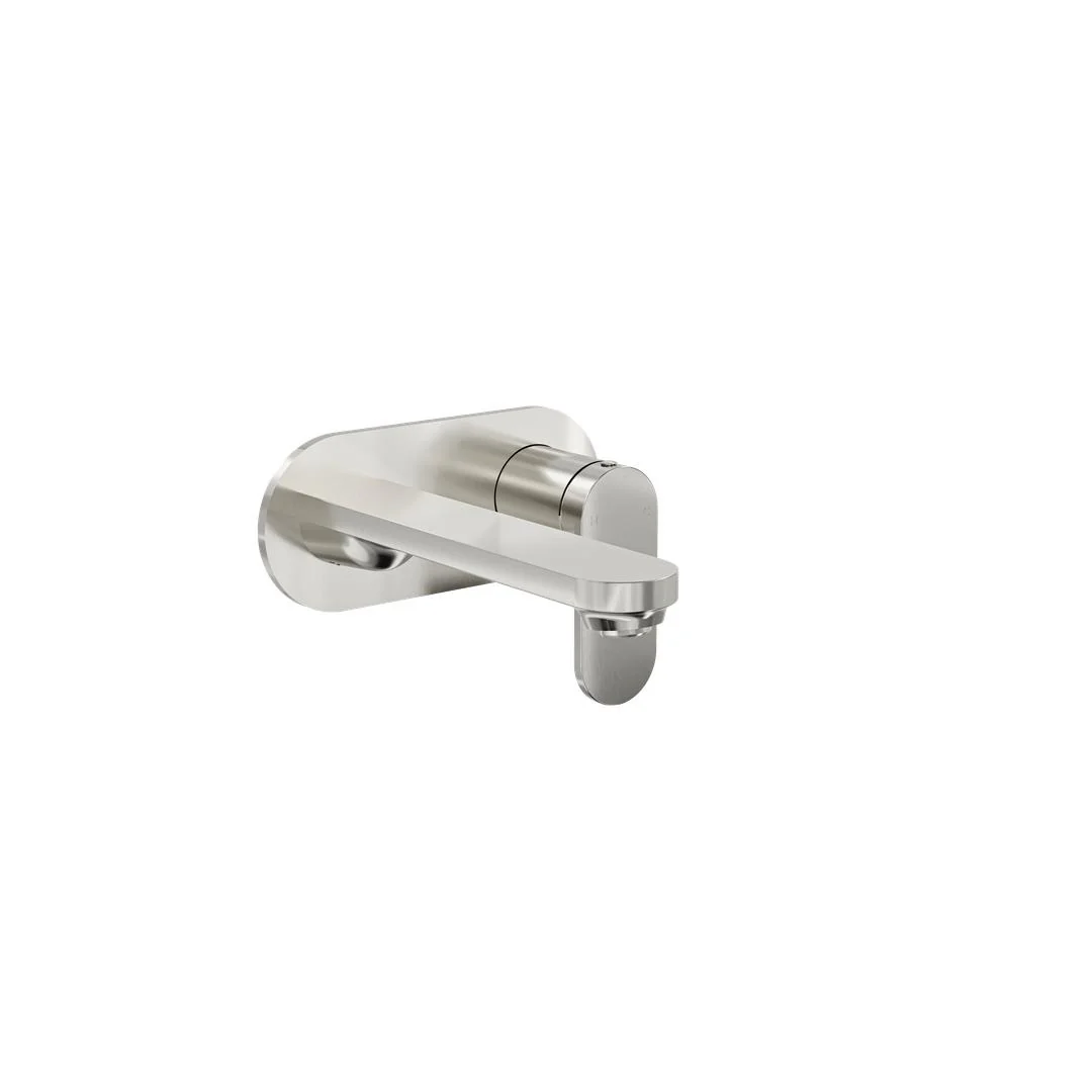 Linsol Capo 1-Plate Wall Basin or Bath Mixer - Brushed Nickel - Image 3