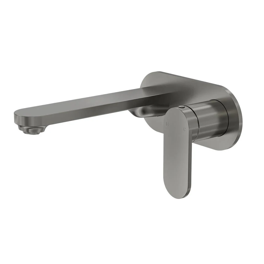 Linsol Capo 1-Plate Wall Basin or Bath Mixer - Gunmetal