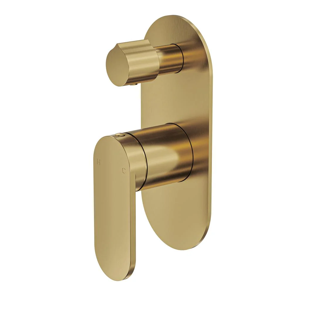 Linsol Capo 1-Plate Wall Mixer with Divertor - Brushed Brass