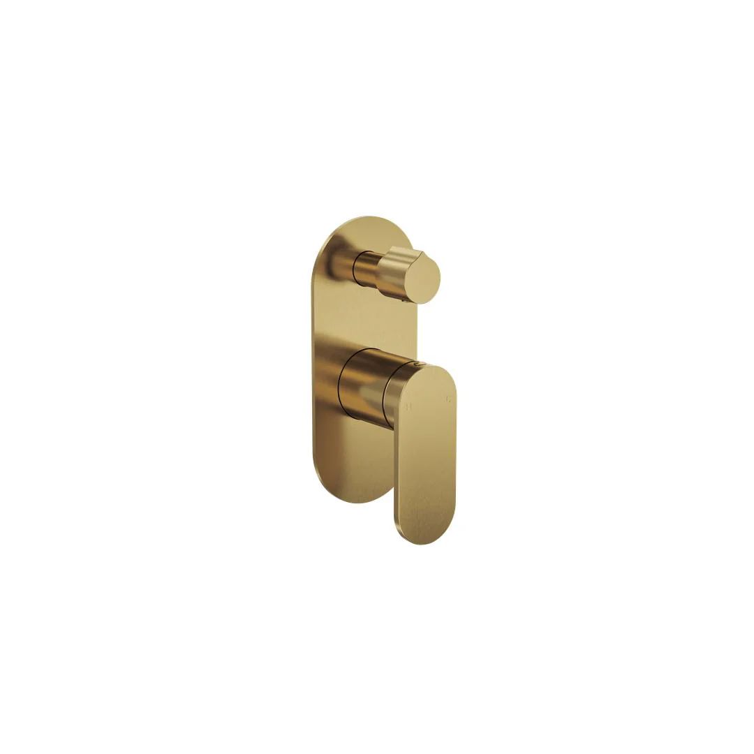 Linsol Capo 1-Plate Wall Mixer with Divertor - Brushed Brass - Image 2