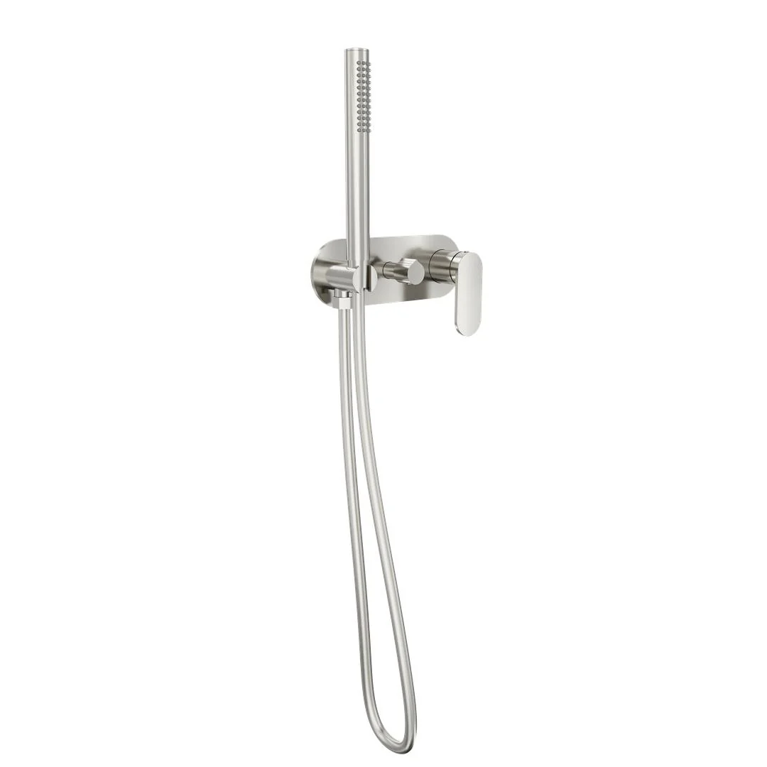 Linsol Capo 1-Plate Wall Mixer with Hand Shower - Brushed Nickel - Image 2