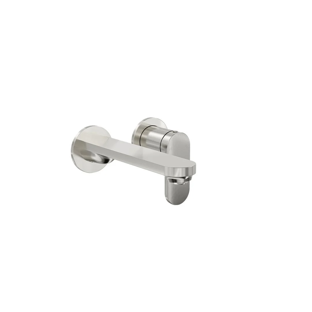 Linsol Capo 2-Plate Wall Basin or Bath Mixer - Brushed Nickel - Image 2