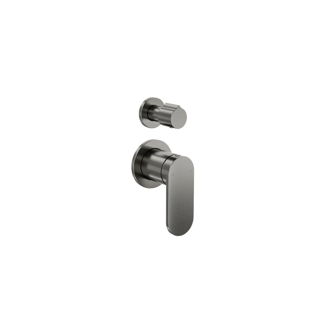 Linsol Capo 2-Plate Wall Mixer with Divertor - Gunmetal - Image 2