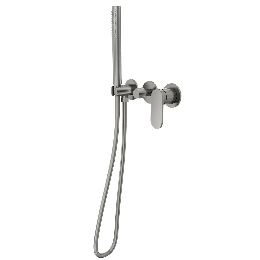 Linsol Capo 3-Plate Wall Mixer with Hand Shower - Gunmetal