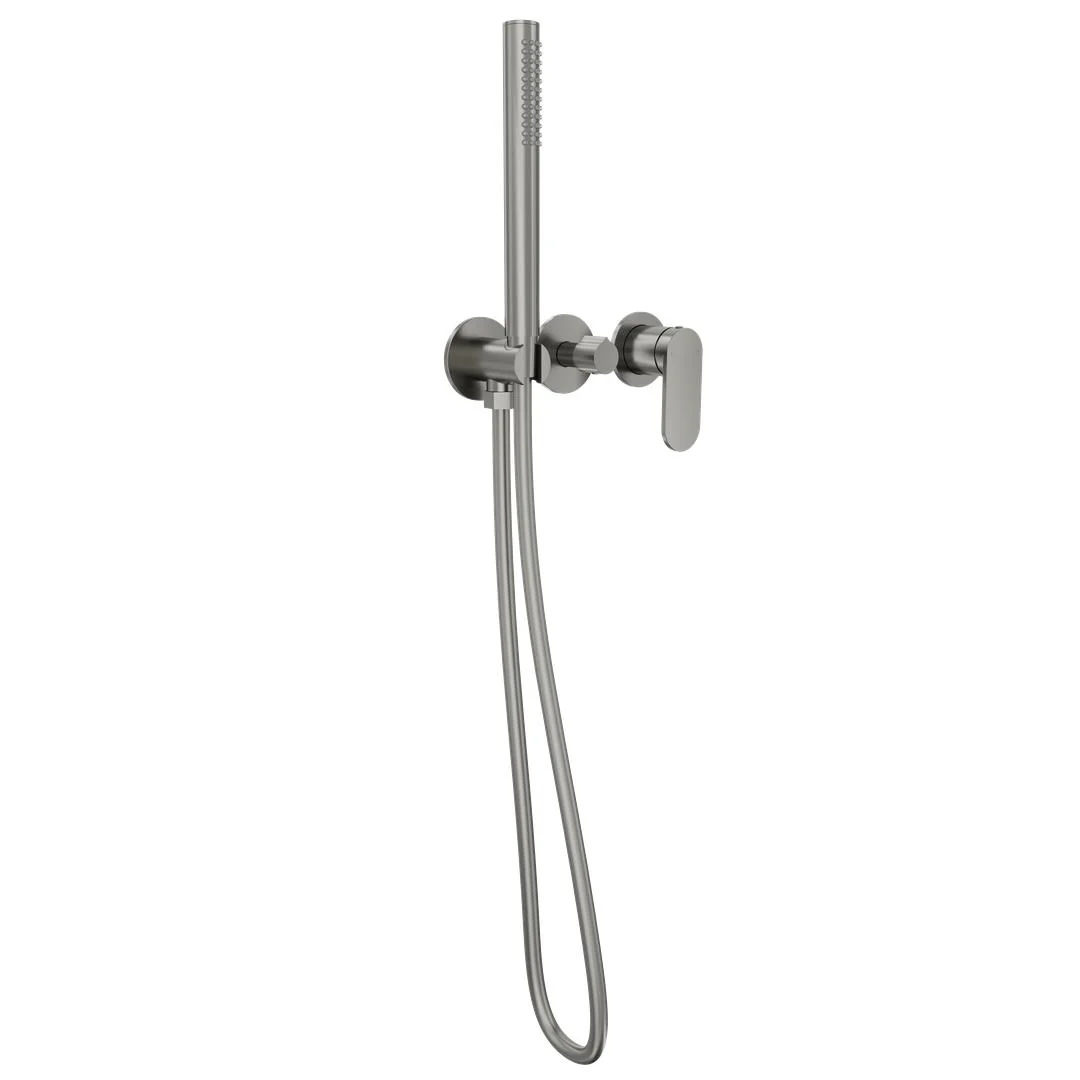 Linsol Capo 3-Plate Wall Mixer with Hand Shower - Gunmetal - Image 2