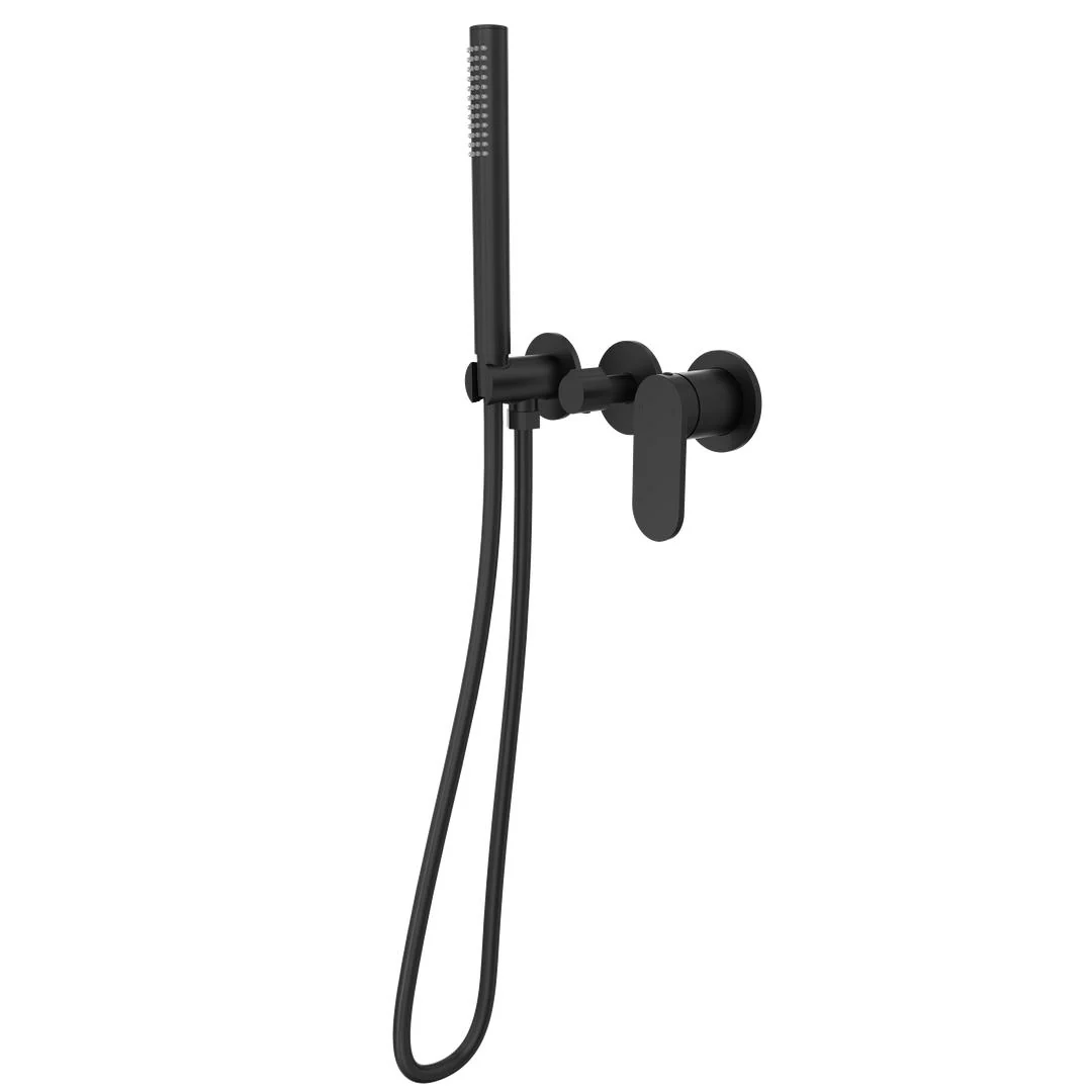 Linsol Capo 3-Plate Wall Mixer with Hand Shower - Matte Black