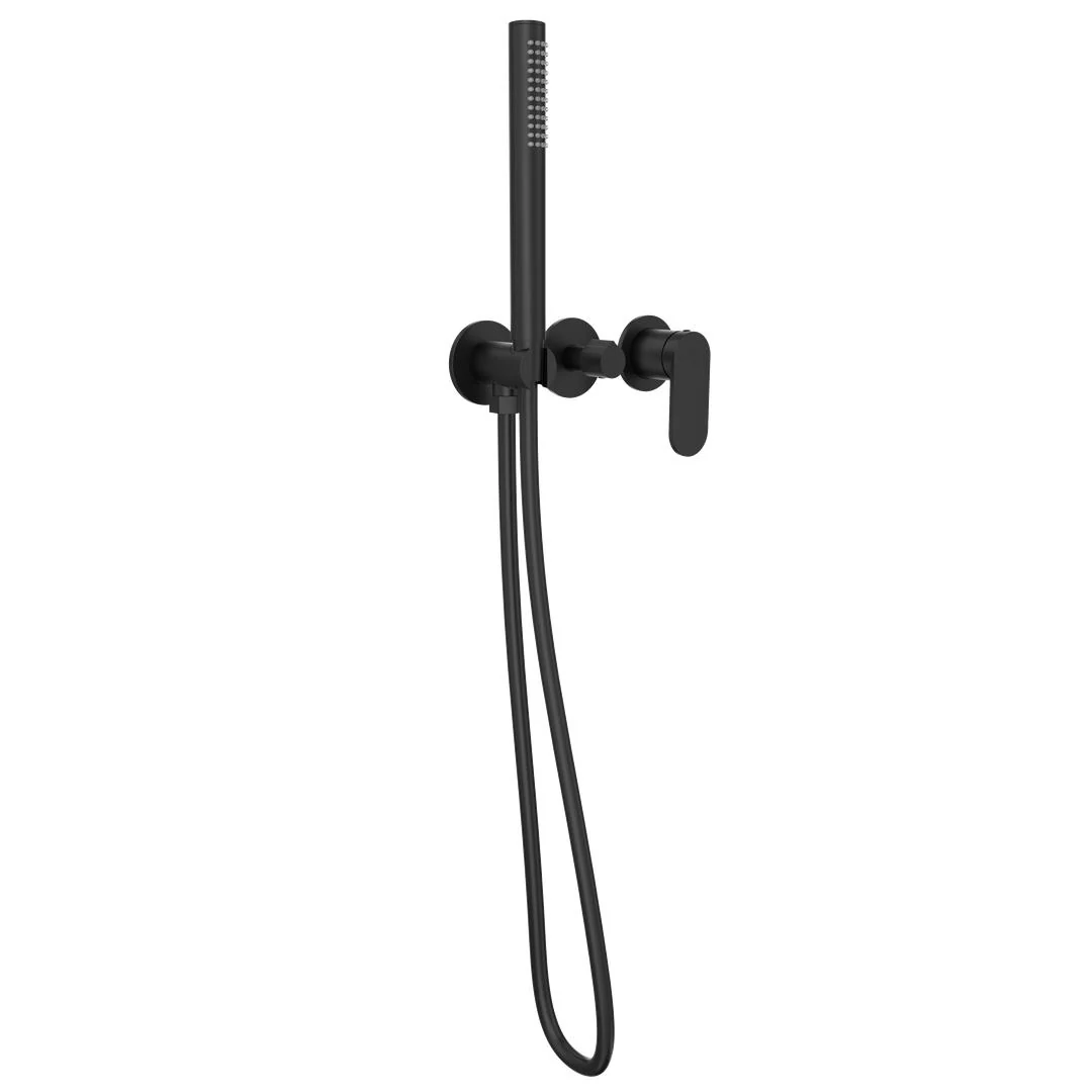 Linsol Capo 3-Plate Wall Mixer with Hand Shower - Matte Black - Image 2