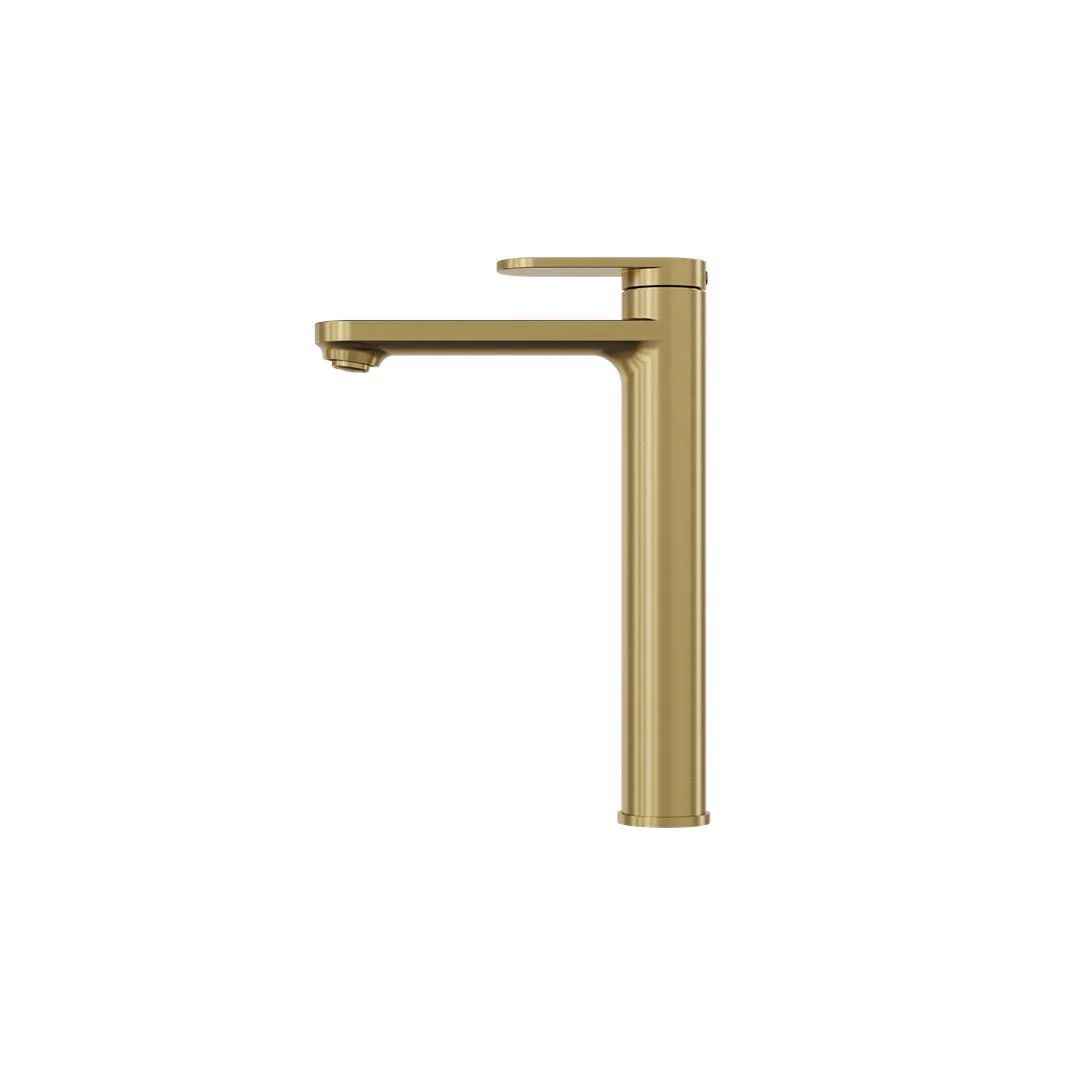 Linsol Capo Tall Basin Mixer - Brushed Brass - Image 3