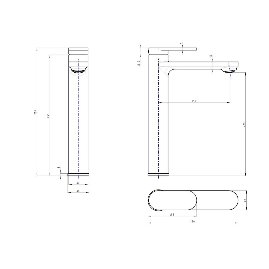 Linsol Capo Tall Basin Mixer - Matte Black - Image 3