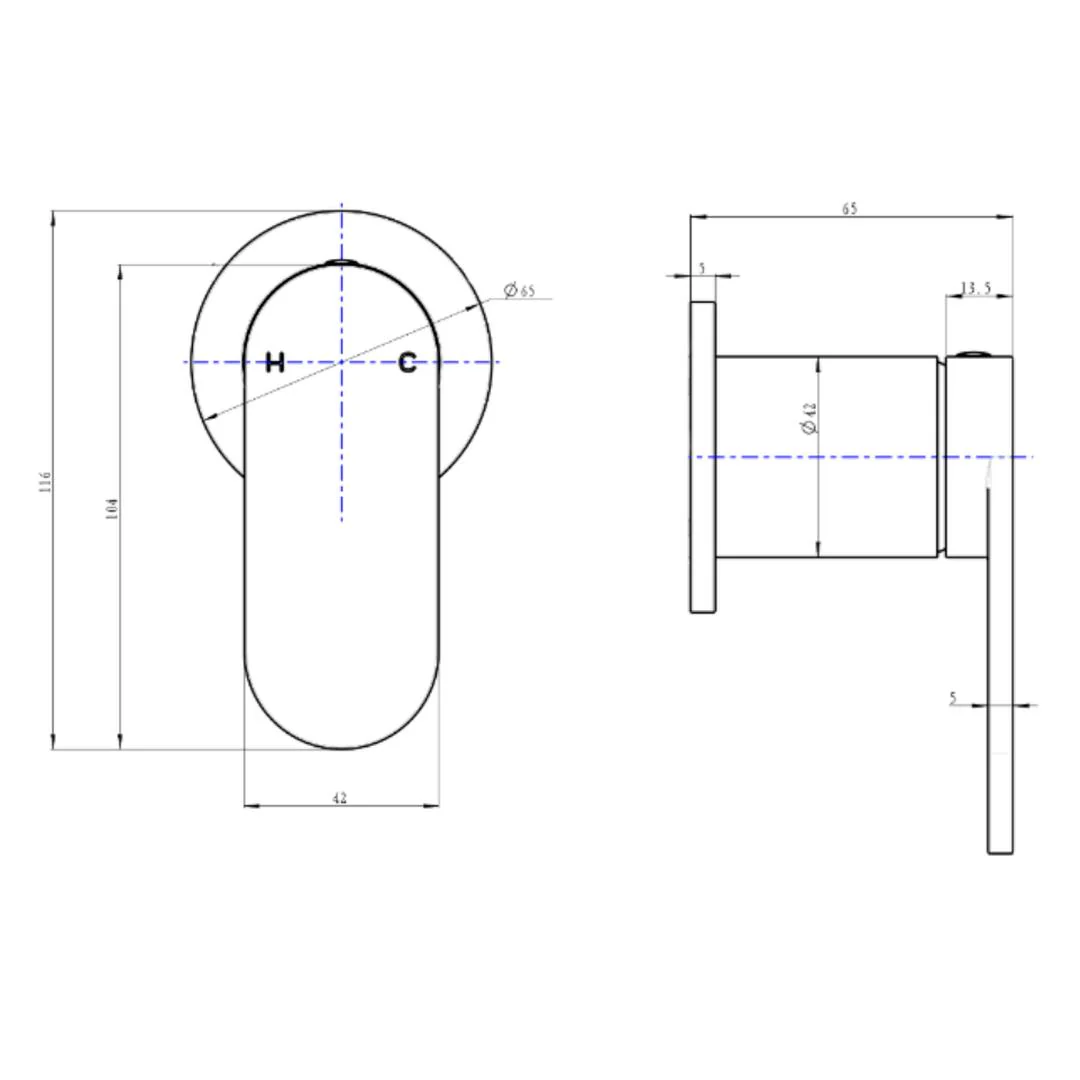 Linsol Capo Wall Mixer Trim Kit - Brushed Brass - Image 3