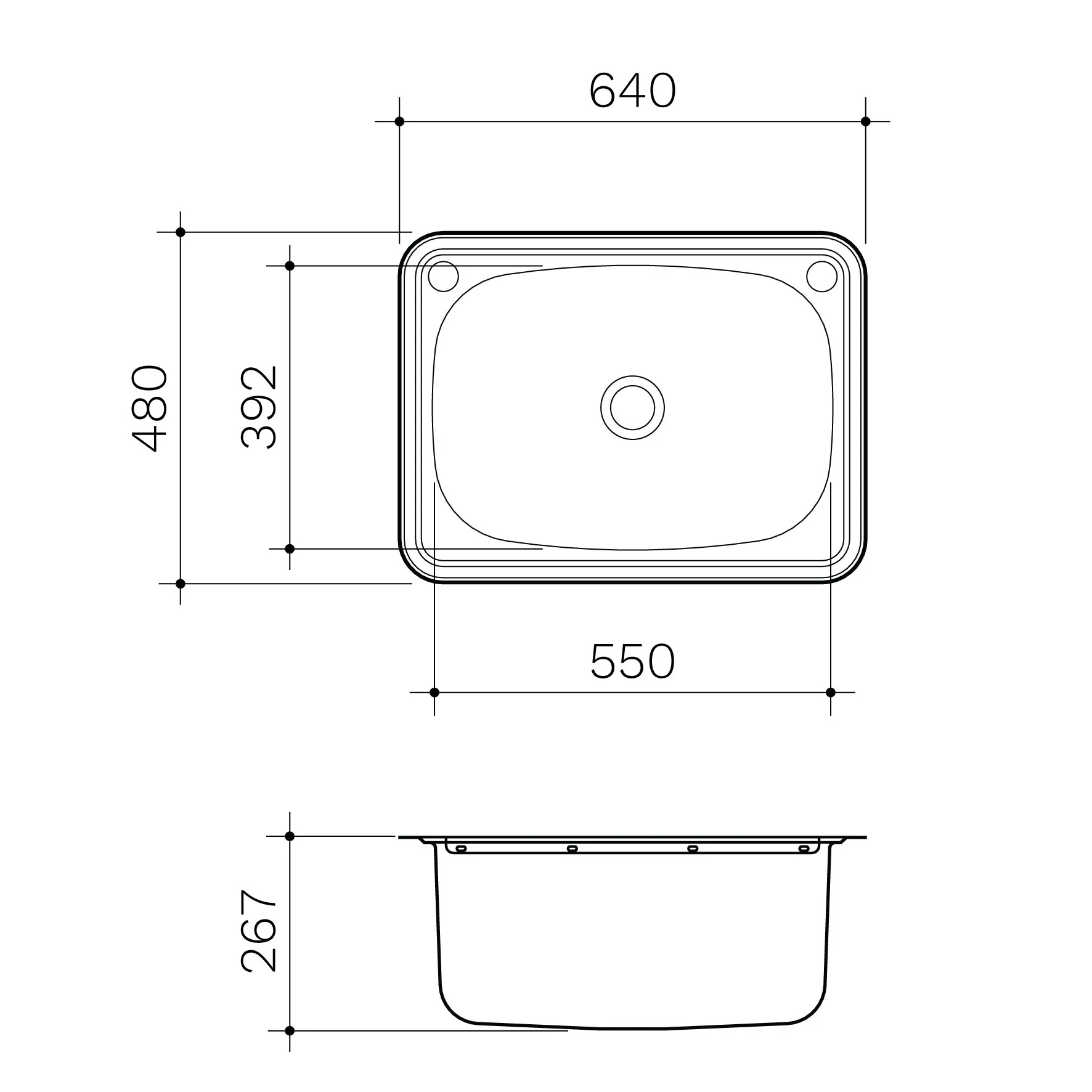 Caroma Clark Single 45 Litre Flushline Tub - 0TH, NO BY-PASS - Image 2