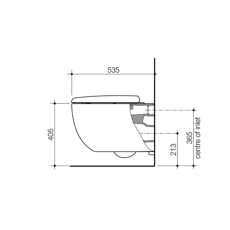 Caroma Contura II Cleanflush Wall Hung Pan - White Gloss - Image 2