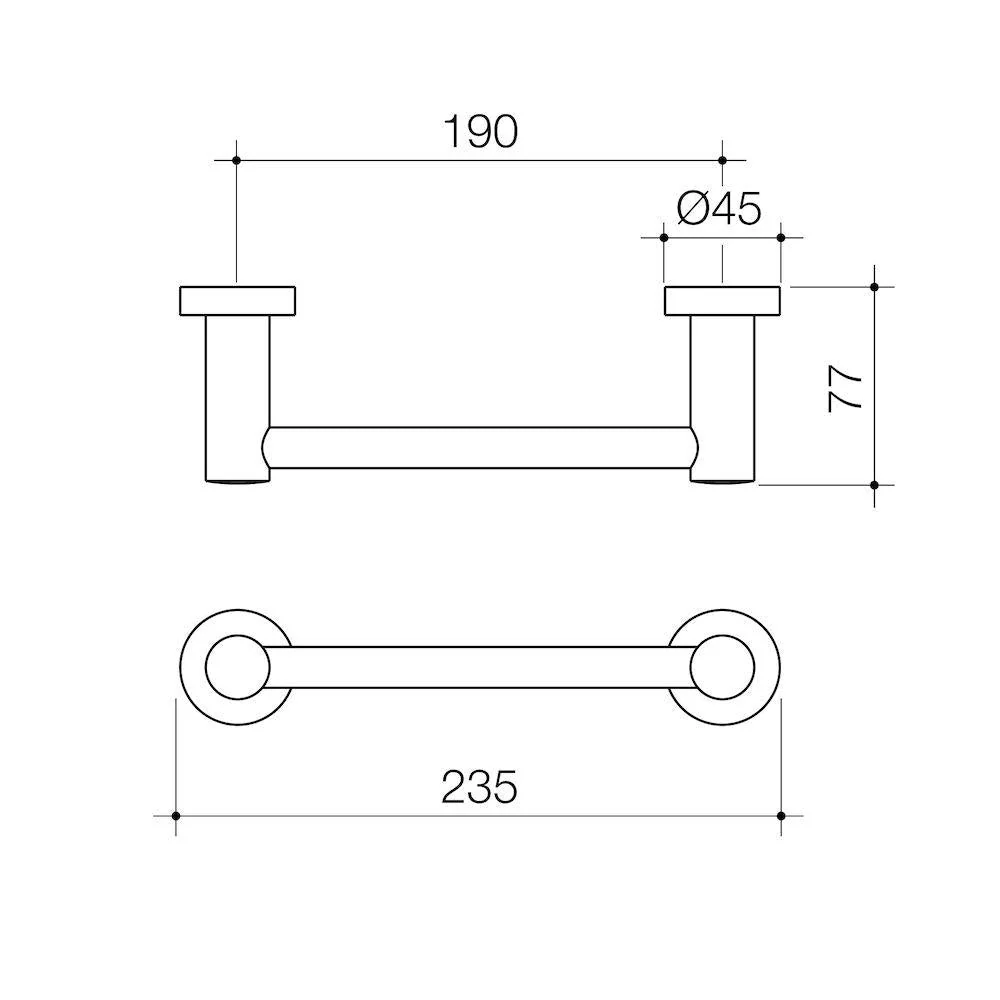 Caroma Cosmo Metal Hand Towel Rail 200mm - Image 2